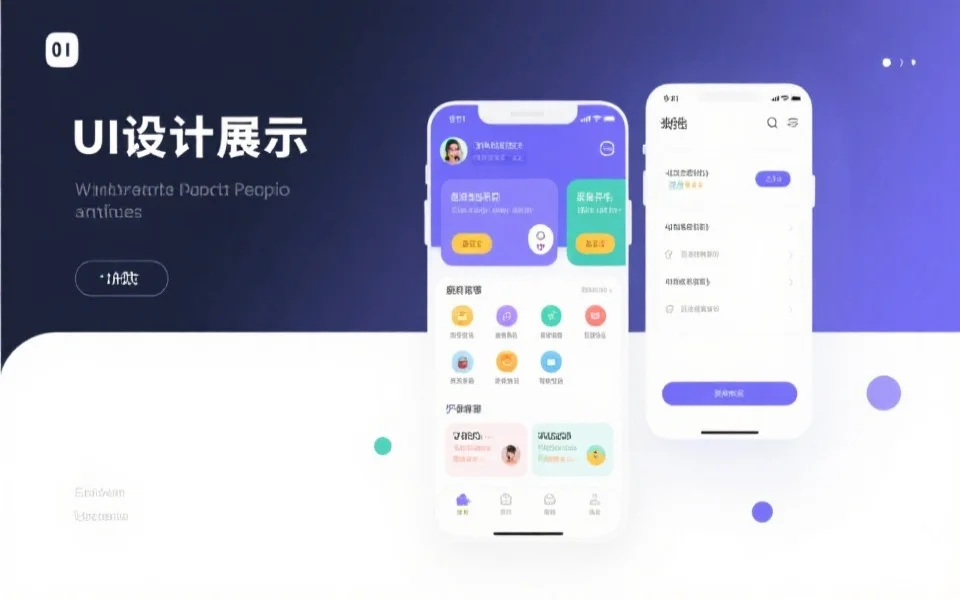 现代娱乐平台UI设计展示，画面简洁、色彩明快，用户界面友好